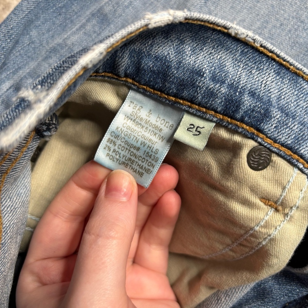 Rag & Bone Kingston Light Blue Distressed Cropped Jeans Size 25 - Picture 8 of 8